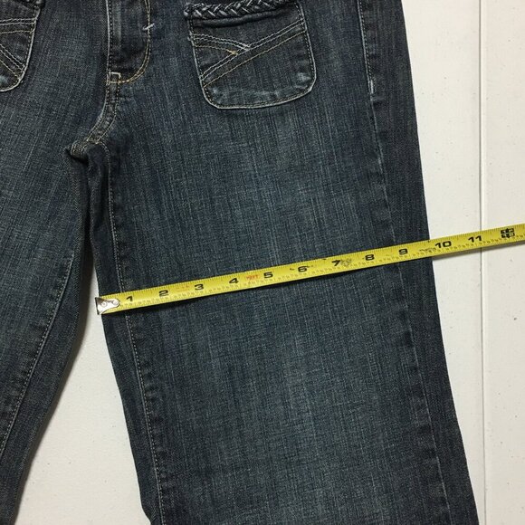 Mossimo Women Low Rise Y2K 90's Blue Wide Leg Dark Wash Jeans Denim size 9 - Picture 9 of 11
